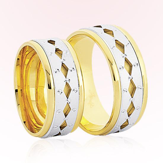 Sarı Beyaz Altın Alyans 7202 Sarı Beyaz Altın Alyans 7202