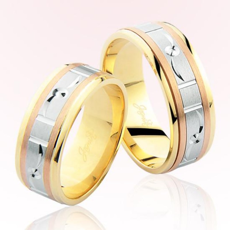 Üç Renk Altın Alyans 7305