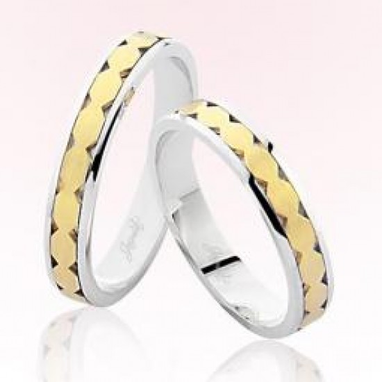 Sarı Beyaz Altın Alyans 7308 Sarı Beyaz Altın Alyans 7308