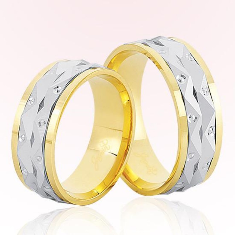 Sarı Beyaz Altın Alyans 7401