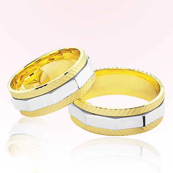 Sarı Beyaz Altın Alyans 7404 Sarı Beyaz Altın Alyans 7404