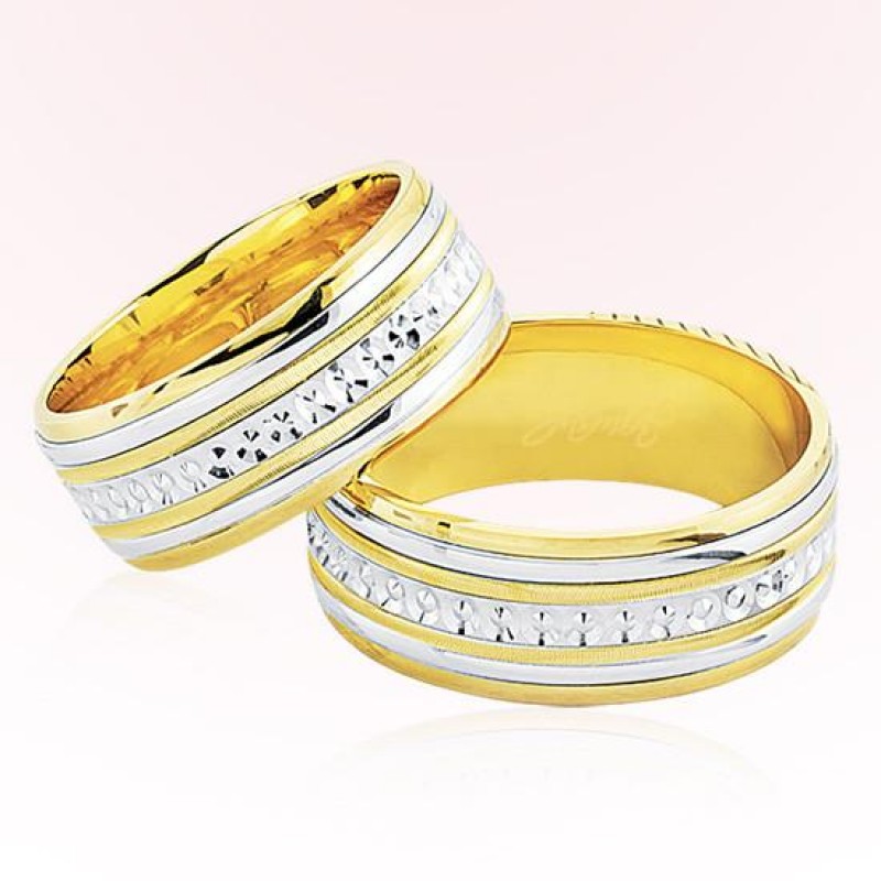 Sarı Beyaz Altın Alyans 7501