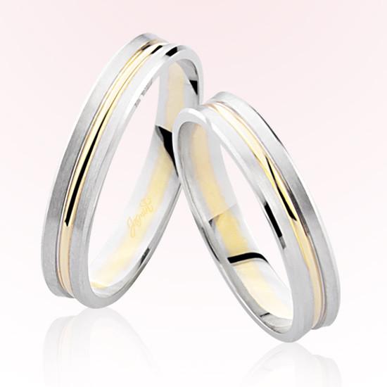 Beyaz Sarı Şeritli Altın Alyans 7505 Beyaz Sarı Şeritli Altın Alyans 7505