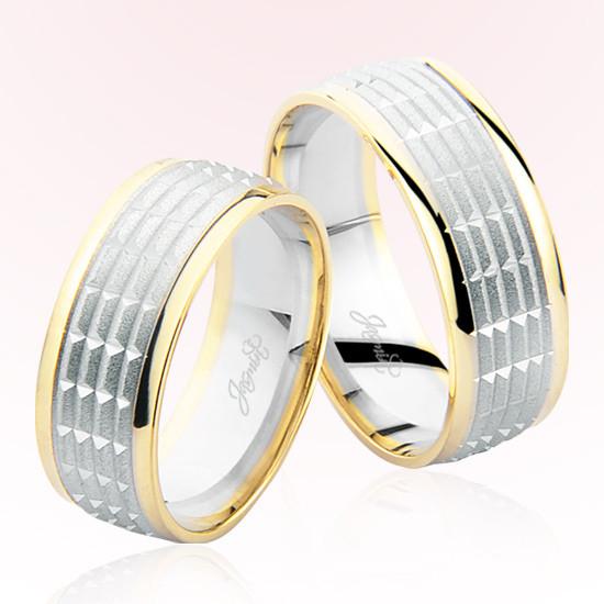 Beyaz Sarı Altın Alyans 7507 Beyaz Sarı Altın Alyans 7507