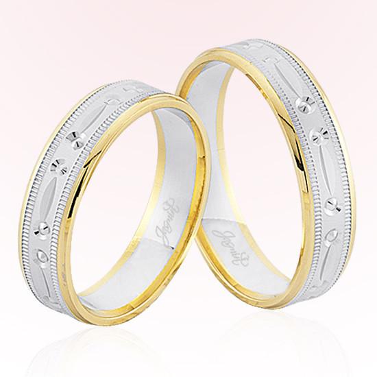 Beyaz Sarı Altın Alyans 7608 Beyaz Sarı Altın Alyans 7608