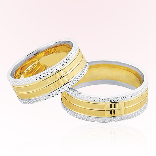 Sarı Beyaz Altın Alyans 7609 Sarı Beyaz Altın Alyans 7609