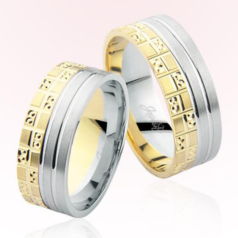 Sarı Beyaz Altın Alyans 7705