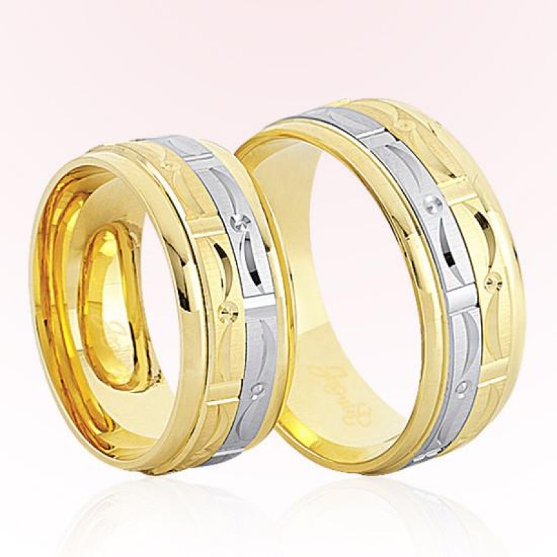 Sarı Beyaz Altın Alyans 7707