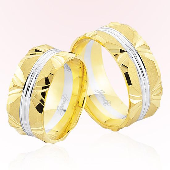 Sarı Beyaz Altın Alyans 7801