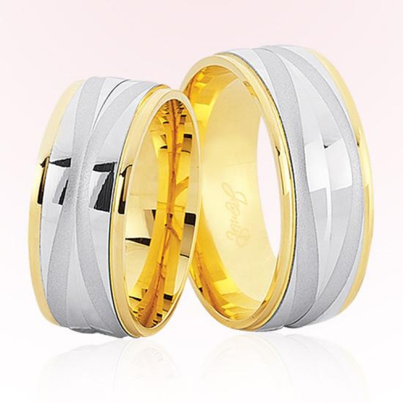 Sarı Beyaz Altın Alyans 7808