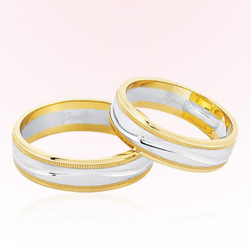 Sarı Beyaz Altın Alyans 8002