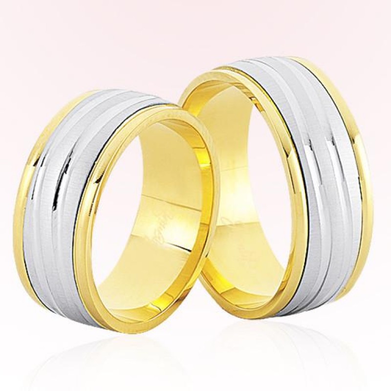 Sarı Beyaz Altın Alyans 8104