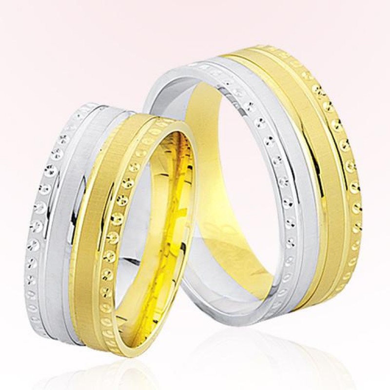 Sarı Beyaz Altın Alyans 8206