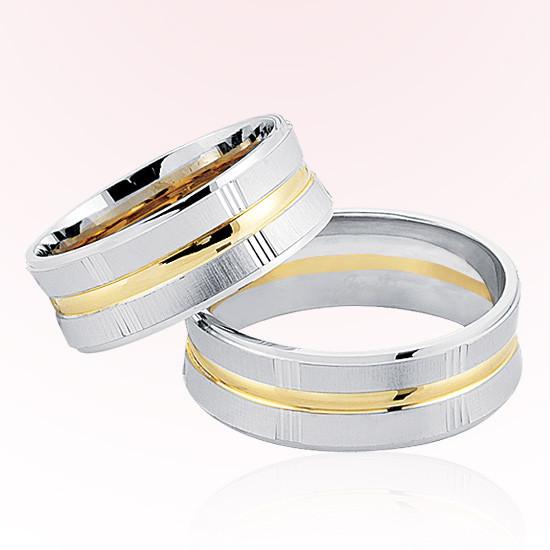 Beyaz Sarı Altın Alyans 8302 Beyaz Sarı Altın Alyans 8302