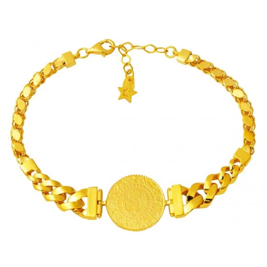 Çift Zincirli Çeyrek Bileklik BIL64 Çift Zincirli Çeyrek Bileklik BIL64