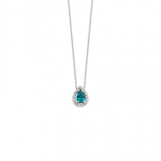 Anturaj Damla Taşlı Gümüş Kolye GMS1514