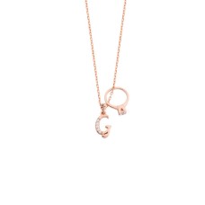 Harfli Tektaş Yüzük Gümüş Kolye GMS1723