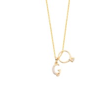 Harfli Tektaş Yüzük Gümüş Kolye GMS1722