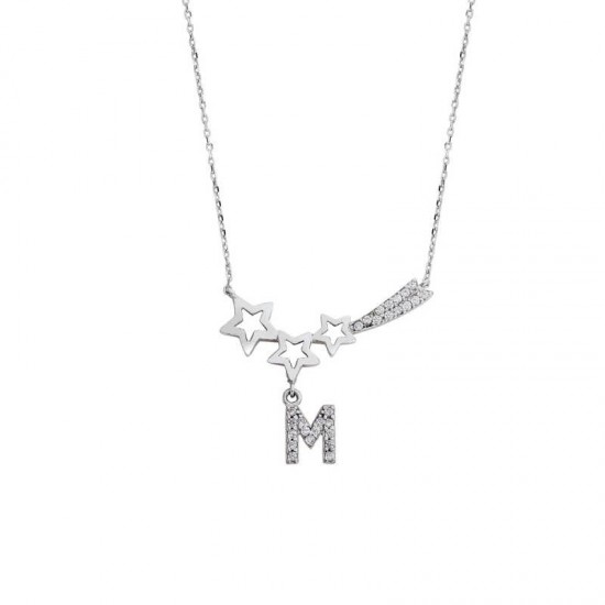 Biela Harfli Kuyruklu Yıldız Gümüş Kolye GMS1734