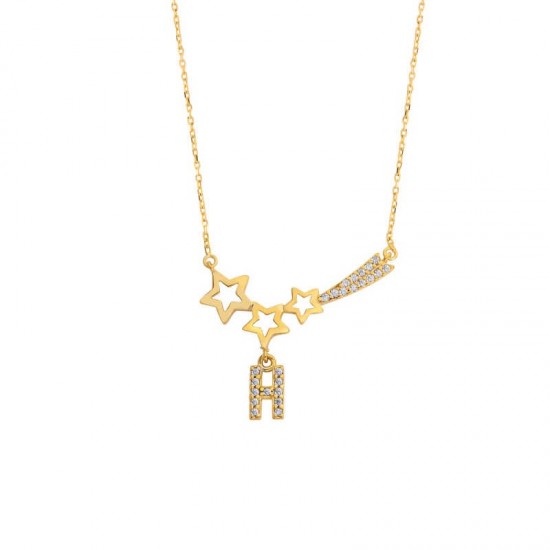 Biela Harfli Kuyruklu Yıldız Gümüş Kolye GMS1733