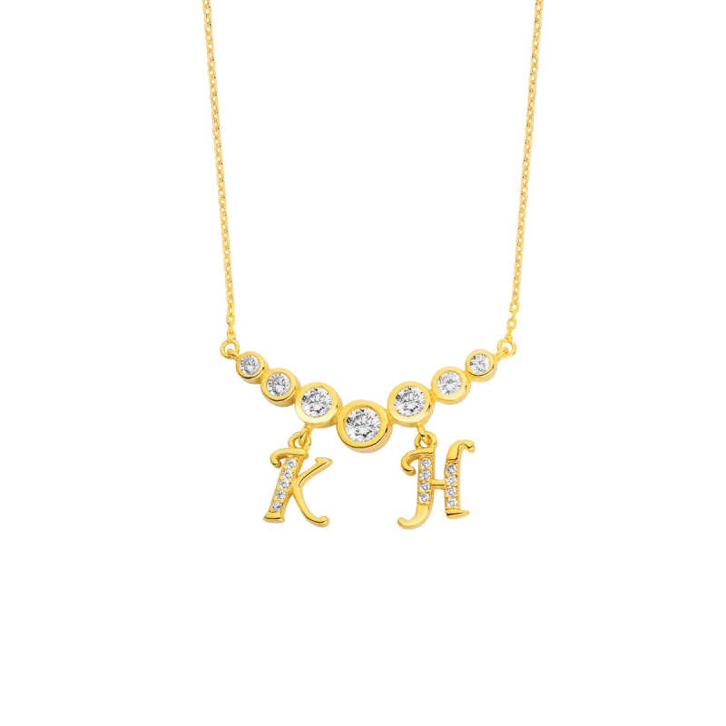 Su Yolu Harfli Gümüş Kolye GMS1737 Su Yolu Harfli Gümüş Kolye GMS1737