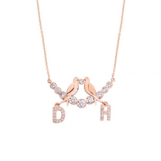 Su Yolu Kuşlu Harfli Gümüş Kolye GMS1740 Su Yolu Kuşlu Harfli Gümüş Kolye GMS1740