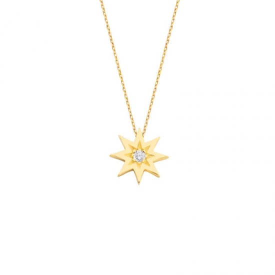 Tektaş Kutup Yıldızı Gümüş Kolye GMS1339 Tektaş Kutup Yıldızı Gümüş Kolye GMS1339