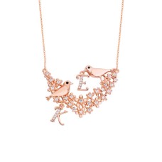 Aşk İncelik İster Kuşlu Harfli Gümüş Kolye GMS1760