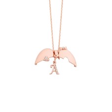 Kalpli Fiyonk Harfli Gümüş Kolye GMS1227