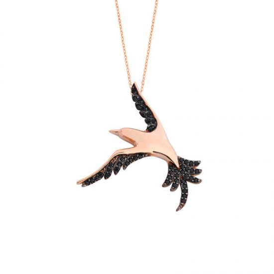 Zümrüd-ü Anka Kuşu Gümüş Kolye GMS1373