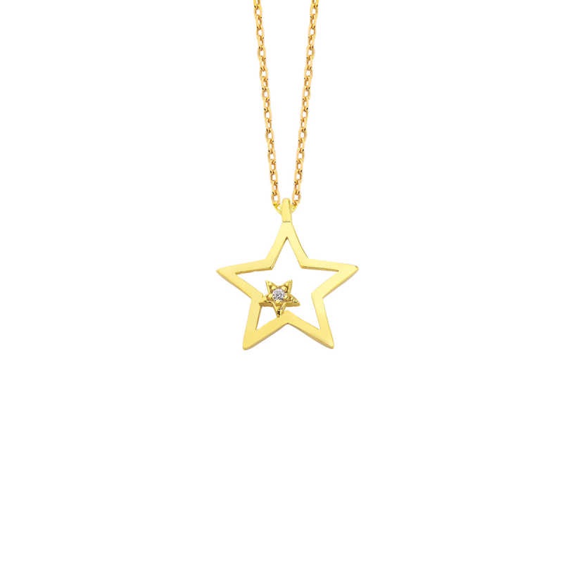 Çift Yıldız Gümüş Kolye GMS1258 Çift Yıldız Gümüş Kolye GMS1258