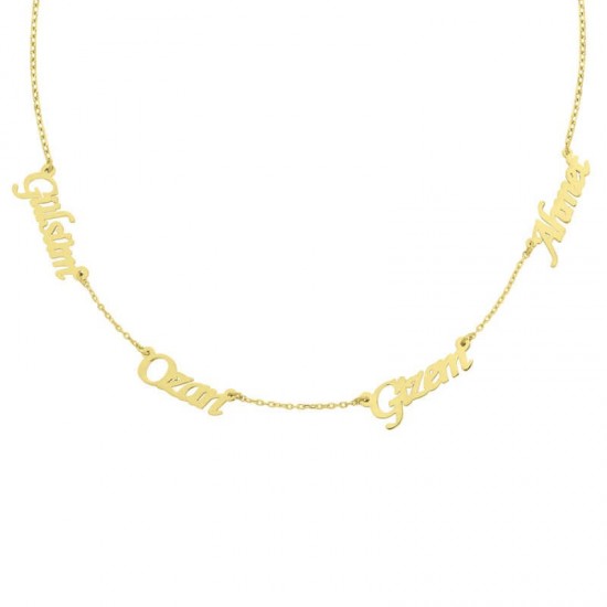 Dört İsimli Gümüş Kolye GMS1267