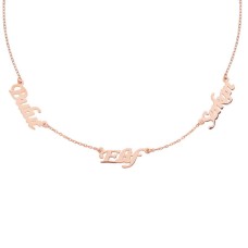 Üç İsimli Gümüş Kolye  GMS1274