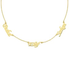 Üç İsimli Gümüş Kolye  GMS1275