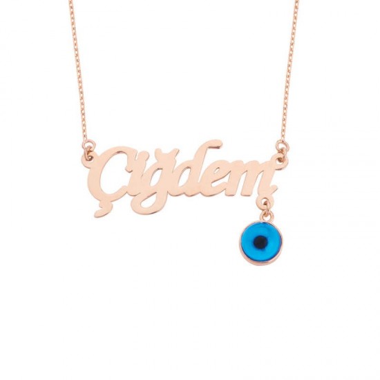 İsimli Nazar Boncuklu Gümüş Kolye GMS1281 İsimli Nazar Boncuklu Gümüş Kolye GMS1281