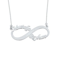 İki İsimli Sonsuzluk Gümüş Kolye GMS1282