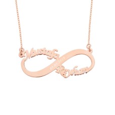 İki İsimli Sonsuzluk Gümüş Kolye GMS1283