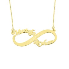 İki İsimli Sonsuzluk Gümüş Kolye GMS1284