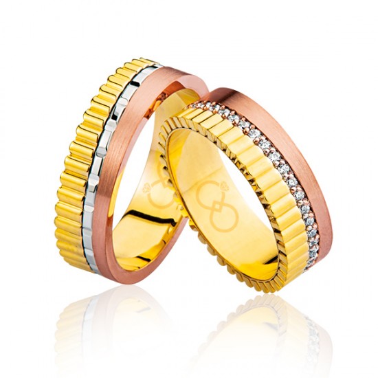 Üç Renk Altın Alyans 0105 Üç Renk Altın Alyans 0105