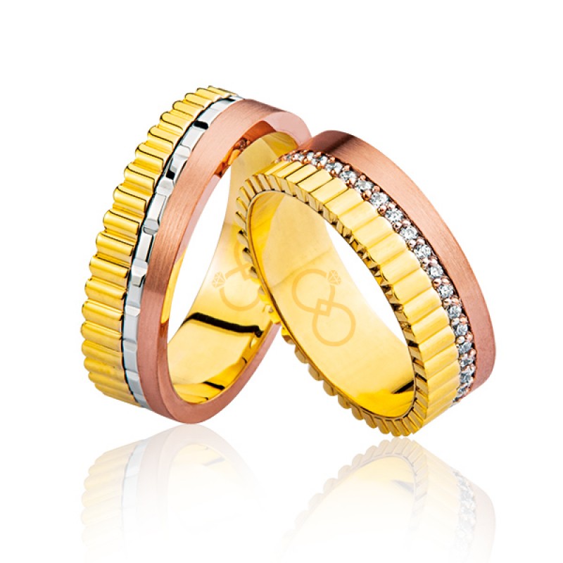 Üç Renk Altın Alyans 0105