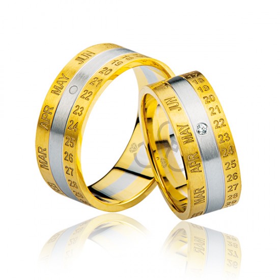 Ay ve Yıl Yazılı Altın Takvim Alyans 0403-2