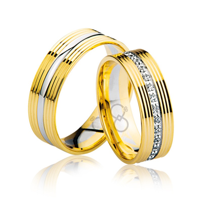 Sarı Çizgili Altın Alyans 0502