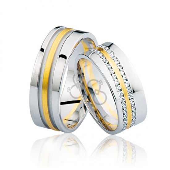 Sarı Çizgili Altın Alyans 0604