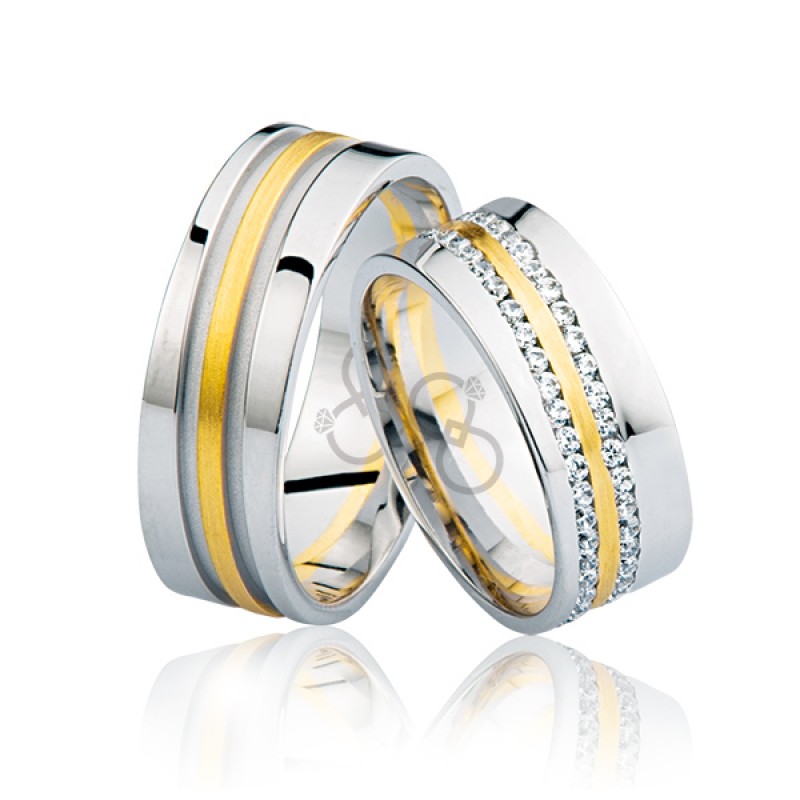 Sarı Çizgili Altın Alyans 0604