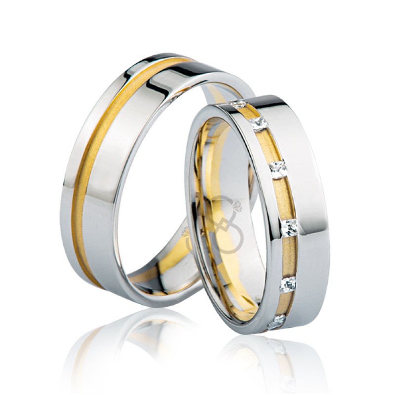 Sarı Şeritli Altın Alyans 0802