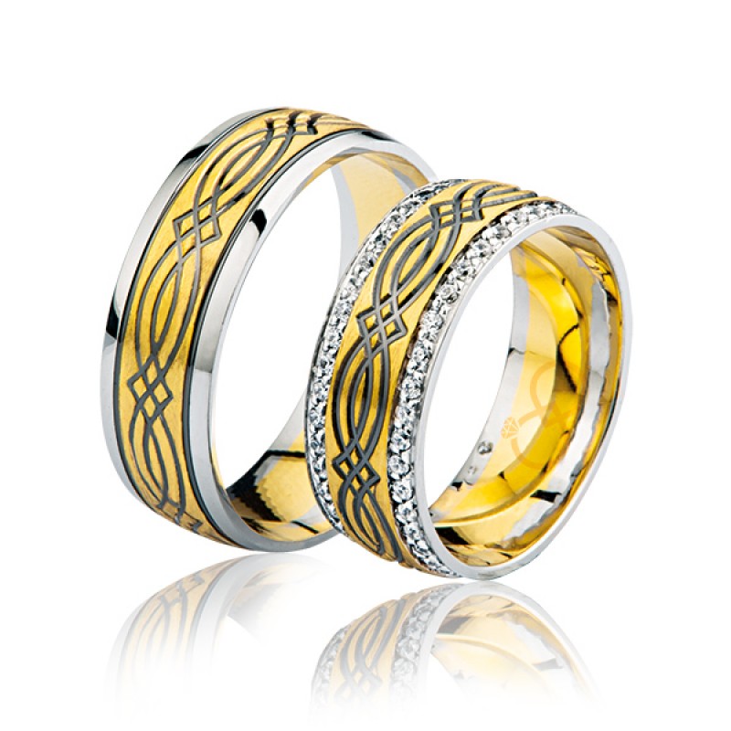 Desenli Altın Alyans 0803-3 Desenli Altın Alyans 0803-3