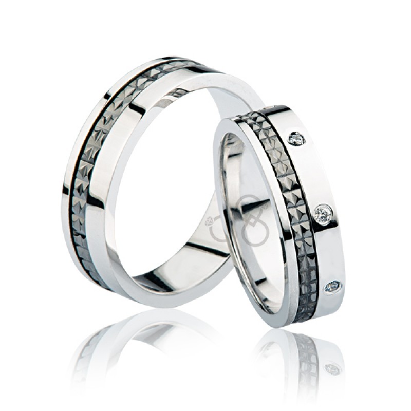 Beyaz Desenli Altın Alyans 0804 Beyaz Desenli Altın Alyans 0804