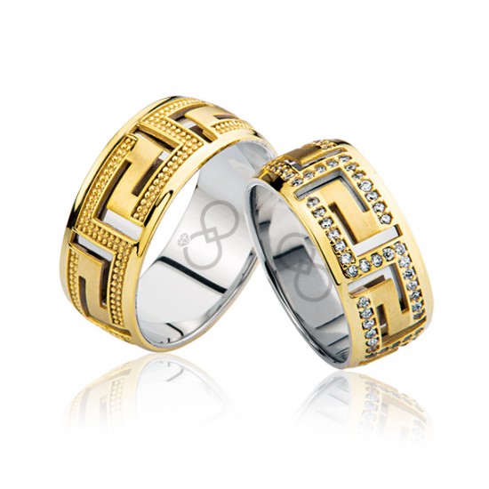 Desenli Taşlı Altın Alyans 0902-2 Desenli Taşlı Altın Alyans 0902-2