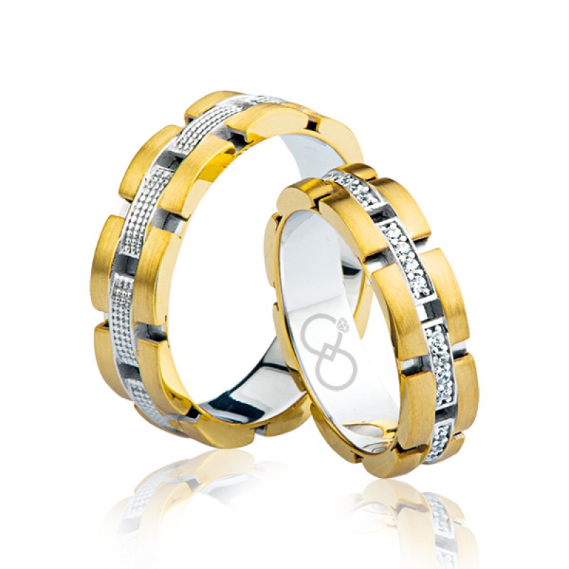 Taşlı Altın Alyans 1101-2 Taşlı Altın Alyans 1101-2