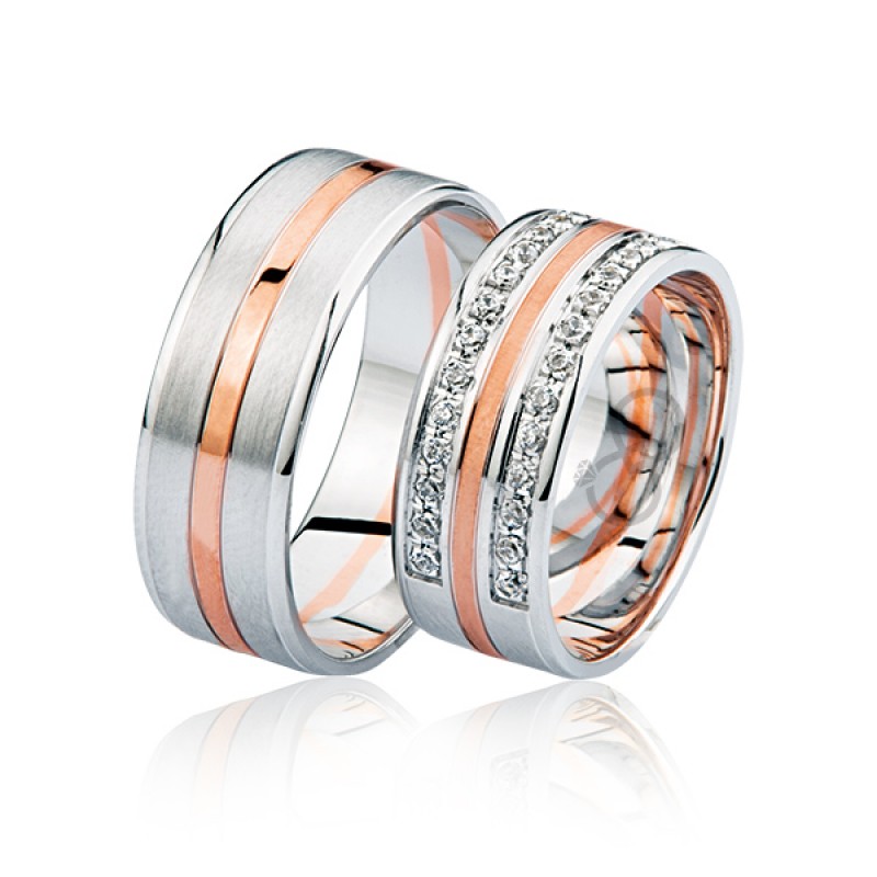 Rose Şeritli Altın Alyans 1102-2